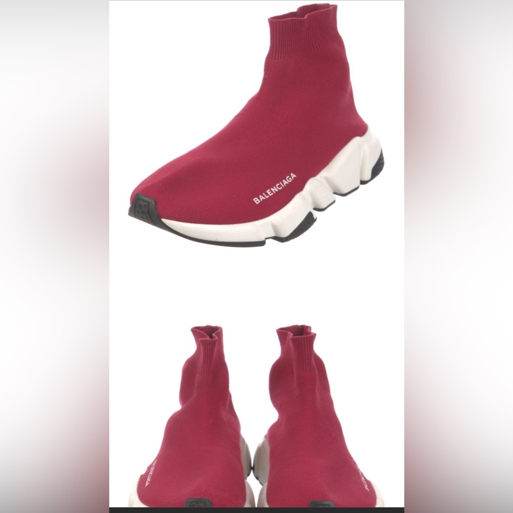 Balenciaga High Top Sock Sneaker Slip-on - Red - Women’s Size 41 EU/IT - Picture 1 of 11